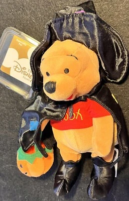 DISNEY STORE DS USA 2000 Costumed WITCH Winnie The POOH Bear 8" Bean Bag Plush