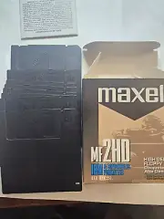 MAXELL 1.44 MB Floppy Disks MF 2HD 3.5 Inch IBM Format New8 Pack opened, clean.