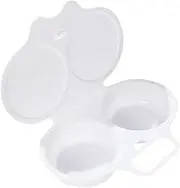 Poached Egg Cooker for the Microwave, 2 Cavities - Fast Egg Cooker, Eggs Omelette for Microwave, Microwave Simple Eggs, Creative Cooking Accessories for Cooking Love, for Microwave, White