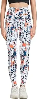 [HLZOYOO] Women's High-Waisted Printed Yoga Pants - 4D Breathable Quick-Dry Workout Leggings with Tummy Control