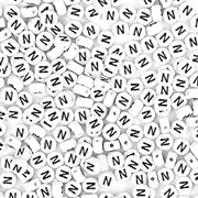 Auvoau Auvoua 300Pcs Letter Beads N 4X7mm White Alphabet Beads Acrylic Round Shape Loose Beads for Name Bracelets Necklaces Key Chains DIY Jewelry Making (N)