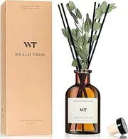 WEALD TRIBE Flower Reed Diffuser Set Eucalyptus & Lavender Scent For Bathroom Accessories Shelf Decor & Air Fresheners, Sticks Defusers With 4.0 fl oz Essential Oils, House Bedroom Office Decor & Gift