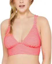 Hula Honey HIBISCUS Juniors' Rib Illusion Cross-Back Bikini Swim Top, US Medium