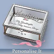 Personalised Mirrored Glass Keepsake Box For Granddaughters