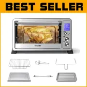 Family-Sized Stainless Steel Convection Toaster Oven with Easy Control Knobs