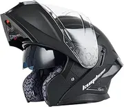 Flip Up Front Motorcycle Helmet,DOT/ECE Approved Full Face Modular Motorbike Helmets Double Visor,Four Season Motorbike Scooter Street Bike Modular Helmet for Men Women