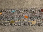 table runner Cotton Multi-colored 72x16 Inches Black Mauve Yellow Blue NEW