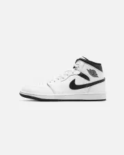 [JORDAN] Jordan Air Jordan 1 Mid White/black - Size 8 8 White/Black-whi