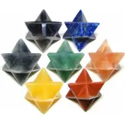Set Of 7 Merkaba Star Amazing 25MM Crystal Stone Healing Metaphysical Power Star
