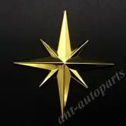 3D Golden Metal Compass Ocatagnal Star Car Emblem Trunk Badge Decal Stickers