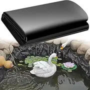 Garden Pond Liners 3x4m 4x6m 7x8m 8x10m 10x12m Durable HDPE Underlay Fish Pond Membrane for Ponds, Fountain and Waterfall, 0.13mm Thick Flexible Pond Film(4x6m(13.1x19.7ft))