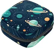 Period Bag,Sanitary Napkin Storage Bag,Abstract Universal Planet,Tampon Bag for Purse