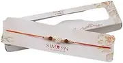 [SIMRON ; MAKING LIFE SMART] SIIMRON Designer Unique Rudraksh Rakhi White Mani for Brother with Best Wishes Premium Rakshabandhan Rakhis Pack of 1 With Free Greeting Card Gifts, One Size, Cotton, Pearl