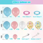 149Pcs Pink Blue Balloons Arch Garland Kit Macaron Sequin Balloon Party Decor༄