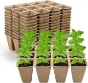 144 Cell Seed Starter Tray Kit 12PCS x 12 Cell Seedling Trays Paper Peat Pots