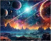 TAOPAOLAB Galaxy Paint by Numbers Kit for Adults - DIY Planets and Cosmic Sky and Mountain Painting on Canvas 16x20 Inches, Acrylic Paint Set, Suitable for Beginners, Art for Home Decoration or Gifts