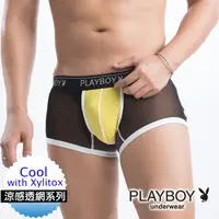 在飛比找PChome24h購物優惠-【Playboy】立體魔術激透低腰四角褲(果黃)