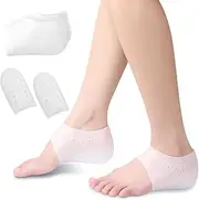 [Heeke] Upgraded Invisible Height Increase Gel Sleeves - Rubber Soft Heightening Insoles, Unisex Inner Heel Protectors for Women Men (5cm, White)