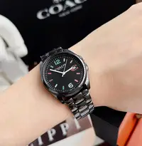 在飛比找Yahoo!奇摩拍賣優惠-COACH Greyson 黑色錶盤 黑色陶瓷錶帶 女士手錶