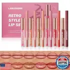 LANGMANNI 6 Matte Lip Liner With 6 Nourishing Lip Oil Lip Gloss Set, Long-Las