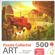 Puzzle Collector Art 500 Piece Puzzle - Dusk at the Farm - Krzysztof Krygier
