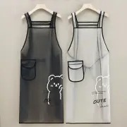 Cute Cartoon Bears Work Apron TPU Cleaning Aprons Kitchen Apron Household