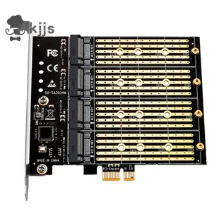 挖礦 PCIE 轉 M2 適配器 SSD 適配器 PCI Express X1 4 端口 B Key M.2 NGFF