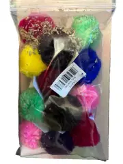 Votoys Vo-Toys 1.5" Pom Poms catnip drenched Balls 12 PACK cat toy. Colors vary