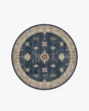 185' Round | Machine Washable Runner Rug | Kid & Pet Friendly | Indoor Rug | Verena Sapphire Rug | Ruggable
