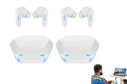 2pcs Wireless Gaming Earbud Bluetooth Headphones with Breathing Light Music Mode Headset-White