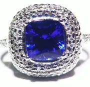 4.50CT 14K Gold Natural Tanzanite Diamond Vintage Halo Wedding Engagement Ring