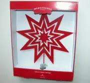 NEW NIB Christmas Red Star Tree Topper Wondershop Clip-on