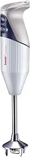 [bamix] SwissLine Immersion Blender 200W, 2 Speed Hand Blender with 3x Blade Attachments, Wet/Dry Processor Accessory and Bench Stand, Light Grey