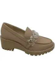 Dolce Vita Lug Sole Chain Detail Leather Loafers Haris Light Blush