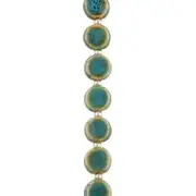 Teal Reactive Glaze Ceramic Flat Round Beads, 11mm by Bead Landing™