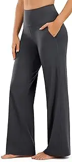 [Persit] Flared Yoga Trousers Women's Leggings with Pockets Jogging Bottoms High Waist Sports Trousers Bootcut Flared Trousers Jazz Pants