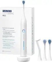 Curaprox Hydrosonic ’Pro’ Sonic Toothbrush - Electric Toothbrush for Adults with 3 different Brush Heads - 7 Cleaning Levels, LED display, Charger and Travel Case