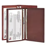 Leatherboss Genuine Leather Checkbook Cover Plain Set of 2, Brown & Dark Brown