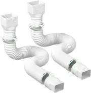 TOMVAES 2PCS Rain Gutter Downspout Extensions, Extender for Drainage, White