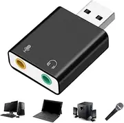 External Sound Cards | USB 3.5mm Sound Card Adapter | No Drivers Needed Sound Card Accessories, USB Audio Converter Card Equipment for Laptop