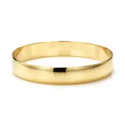 Extra Wide 18ct Heavy Yellow Gold Plated 13mm Wide Plain Bangle - USA Made