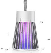 Bug Zapper Mosquito Zapper & Fly Zapper Portable Indoor Bug Zapper LED Fly Trap Electronic Fly Zapper Indoor Mosquito Trap Ideal for Fly Traps Indoors Super-Fast Electric Bug Zapper（Grey）