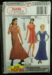 Burda Couture Sewing Pattern 3350 Evening Dress Close Fitting Size 8-18 Uncut