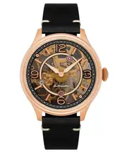 Thomas Earnshaw Baron Genuine Leather Skeleton Dial ES-8231-03 50M Mens Watch