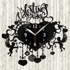 Valentines Day Vinyl Record Wall Clock Decor Handmade 6836