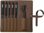 ENGINEER JET BLACK FILE SET SMOOTH CUT 5 PIECES WITH BRUSH TFS-30