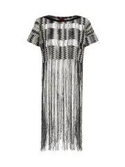 Missoni Mare Zigzag Pattern Long Fringe Crop Top