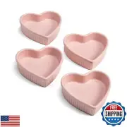 Paris Hilton Heart Shaped Ramekin Set, Mini Ceramic Ramekins, Oven Safe Bakin