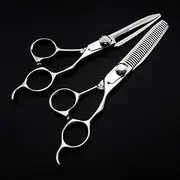 Professional Hair Cutting Shears, Japan Steel 6 inch Hair Salon Scissors Beauty Cutting Barber Haircut Curved Thinning Shears Hairdressing Scissors