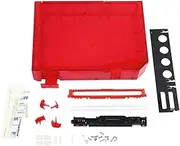 New Replacement Full Housing Shell Cover Case with Buttons Sticker Accessories for Wii Console - Transparent Red